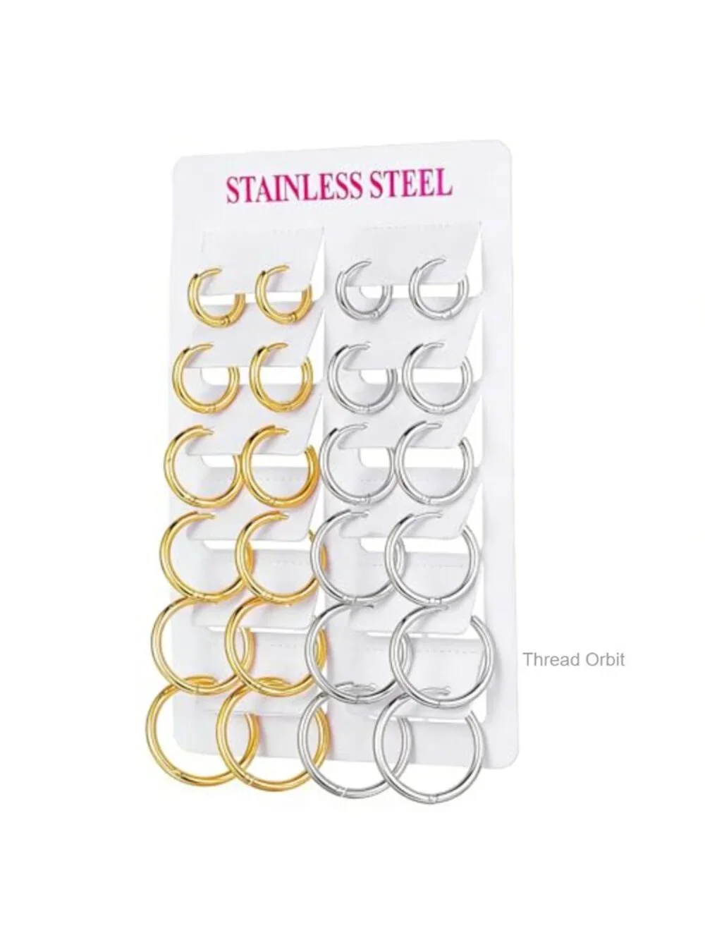 12 Pairs 14K Gold and Silver Plated Huggie Hoop Earrings Set Lightweight